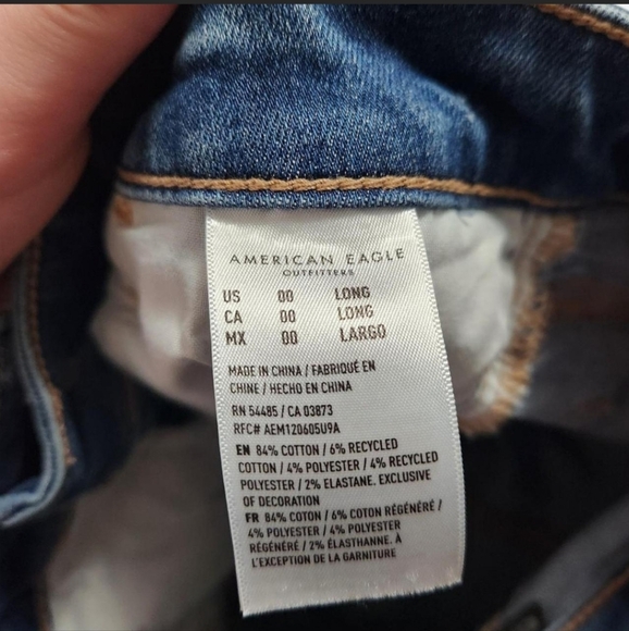 American Eagle Outfitters Ripped Blue Skinny Jeans - Picture 4 of 4